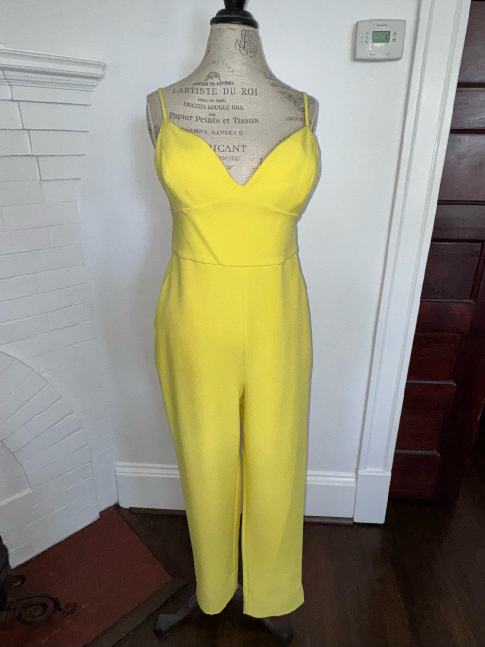 BCBGMaxAzria Bright Yellow Spaghetti-Strap Jumpsuit
